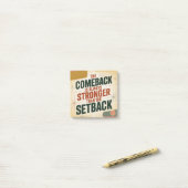 De comeback is altijd sterker dan de tegenslag post-it® notes (Op bureau)