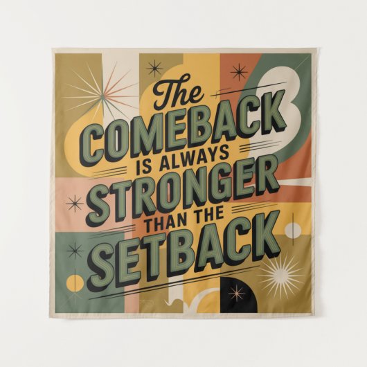 De comeback is altijd sterker dan de tegenslag wandkleed (Voorkant)