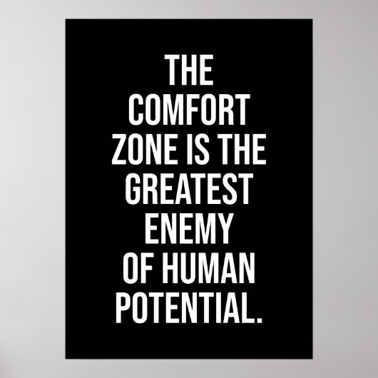 De Comfort Zone, Gym, Hustle, Succes, Motivatie Poster (Voorkant)