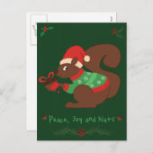 De comfortabele Eekhoorn van Kerstmis Feestdagenkaart (Voorkant / Achterkant)