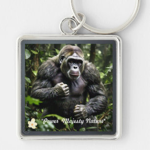 De commanderende aanwezigheid van de gorilla sleutelhanger