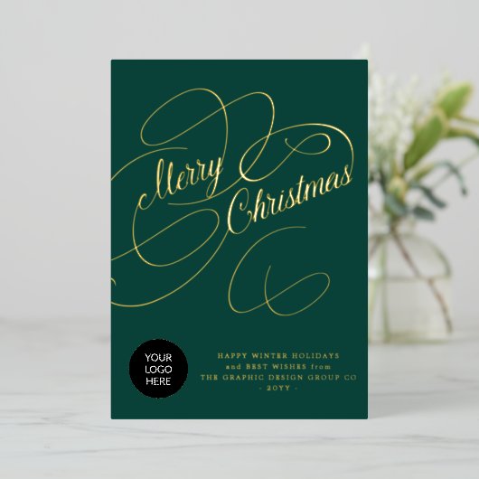 De commerciële groeten van de kerst onderneming do folie feestdagenkaart (Staand Voorkant)