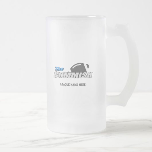 De Commish 16 oz Frosted Mok Fantasy Football (Rechts)
