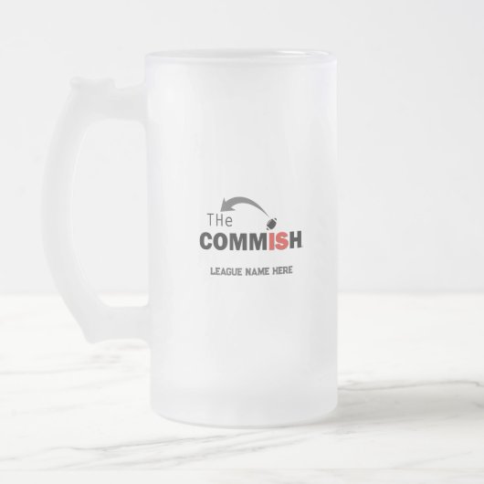 De Commish 16 oz Frosted Mok Fantasy Football (Links)