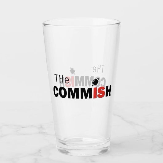 De Commish 16 oz Pint Bierglas Glas (Voorkant)