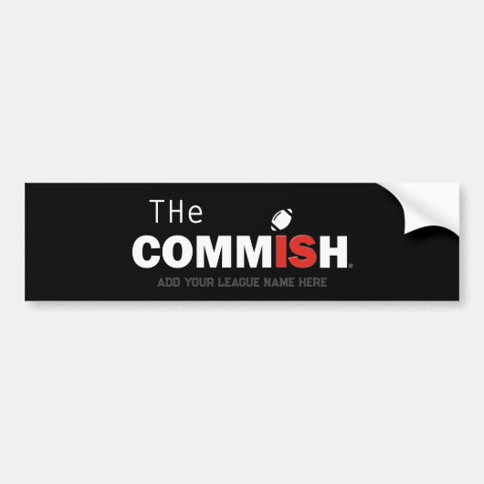 De Commish Bumpersticker Voeg Aangepaste Naam Toe (Voorkant)