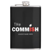 De Commish Custom Flask Leaguernaam toevoegen Heupfles (Voorkant)