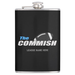 De Commish Custom Flask Leaguernaam toevoegen Heupfles