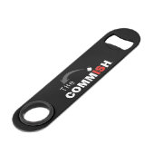 De Commish Flessenopener 1.5"w x 7"l x .125"h Speed Flessenopener (Voorkant Gekanteld)