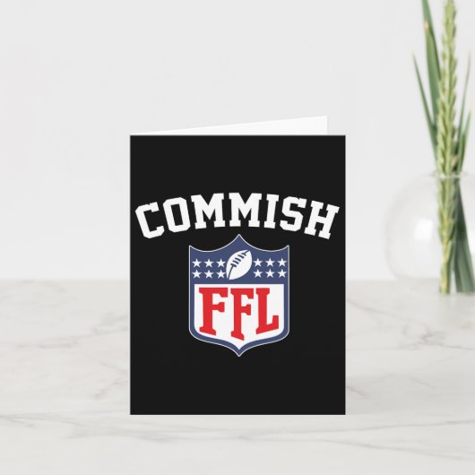 De Commish Funny Fantasy Football League FFL Comm Kaart (Voorkant)