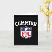 De Commish Funny Fantasy Football League FFL Comm Kaart (Gele Bloem)