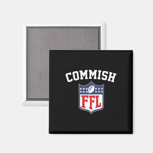 De Commish Funny Fantasy Football League FFL Comm Magneet (Voorkant / Achterkant)