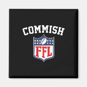 De Commish Funny Fantasy Football League FFL Comm Magneet (Voorkant)