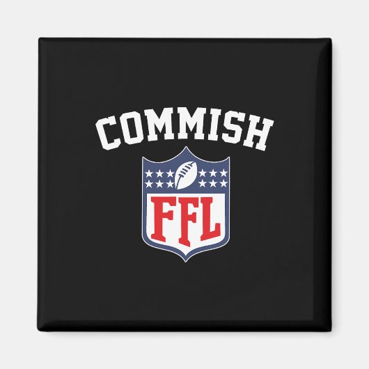 De Commish Funny Fantasy Football League FFL Comm Magneet (Voorkant)
