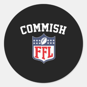 De Commish Funny Fantasy Football League FFL Comm Ronde Sticker