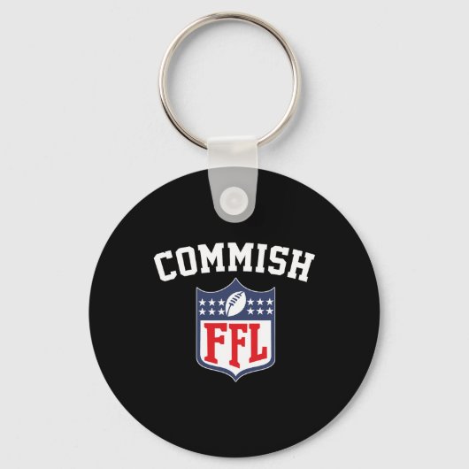 De Commish Funny Fantasy Football League FFL Comm Sleutelhanger (Voorkant)
