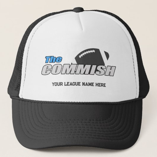 De Commish Trucker Hoed Custom Voeg League Naam Pet (Voorkant)
