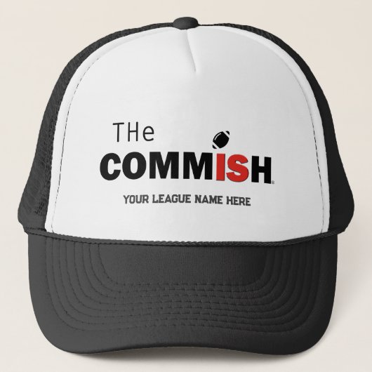 De Commish Trucker Hoed Custom Voeg League Naam Pet (Voorkant)