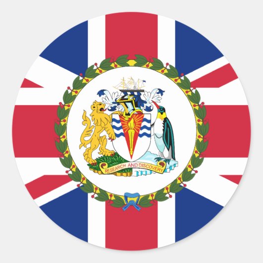 De Commissaris van het Britse Antarctische Territo Ronde Sticker (Voorkant)