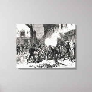 De Commune van Parijs: Een Barricade bij Issy Canvas Afdruk