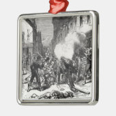 De Commune van Parijs: Een Barricade bij Issy Metalen Ornament (Links)