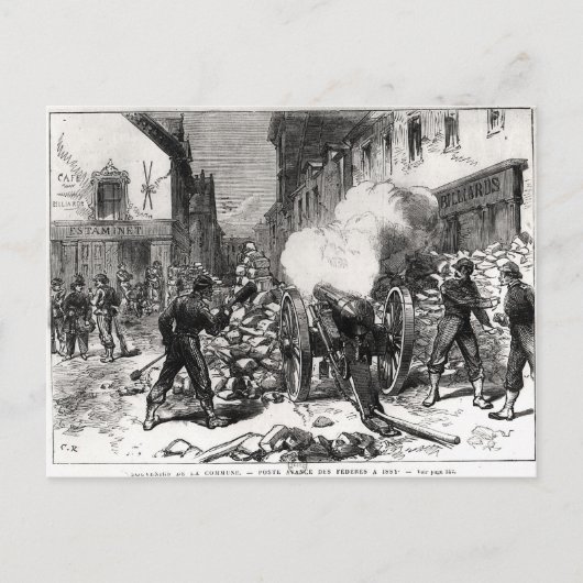 De Commune van Parijs: Een Barricade in Issy Briefkaart (Voorkant)