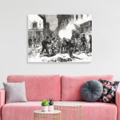 De Commune van Parijs: Een Barricade in Issy Canvas Afdruk (Insitu (Woonkamer))