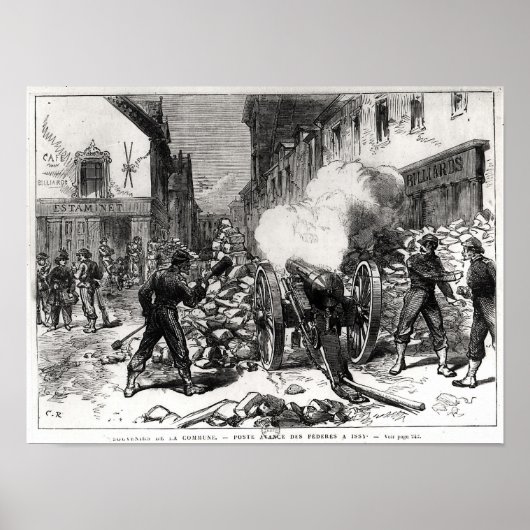 De Commune van Parijs: Een Barricade in Issy Poster (Voorkant)