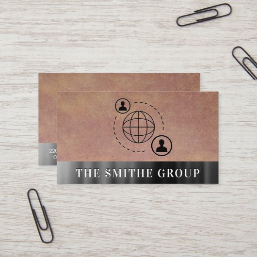 De Communicatie van het netwerk Pictogram Metallic Visitekaartje (Voorkant / Achterkant in situ)