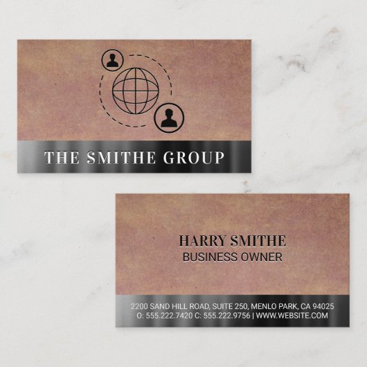 De Communicatie van het netwerk Pictogram Metallic Visitekaartje (Voorkant / Achterkant)