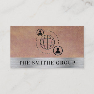 De Communicatie van het netwerk Pictogram Metallic Visitekaartje