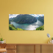 De complete Geirangerfjord in panorama canvas (Insitu (Woonkamer))