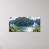 De complete Geirangerfjord in panorama canvas Afdruk (Voorkant)