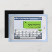 DE COMPULSIEVE TEXTER Bar Bat Mitzvah Reply Card RSVP Kaartje (Voorkant / Achterkant)