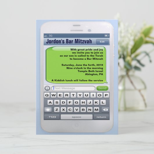 DE COMPULSIEVE UITWISSELING VAN DE Bar Mitzvah Kaart (Staand voorkant)