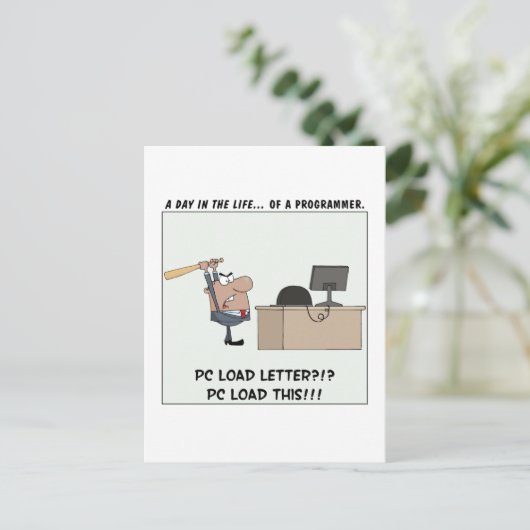 De computer van Angry Programmer Briefkaart (Staand voorkant)