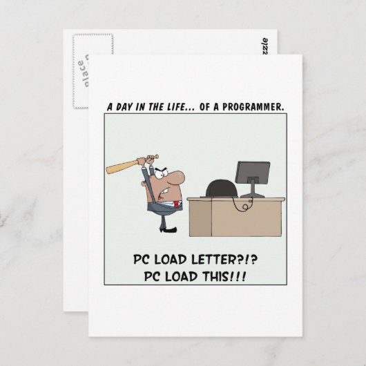 De computer van Angry Programmer Briefkaart (Voorkant / Achterkant)