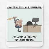 De computer van Angry Programmer Muismat (Voorkant)