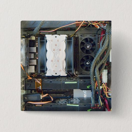 De computerapparatuur vierkante button 5,1 cm (Voorkant)