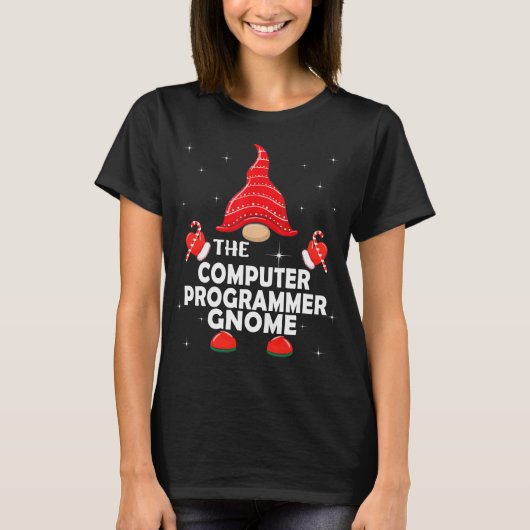 De Computerprogrammeur Kabouter Overeenkomende Fam T-shirt (Voorkant)