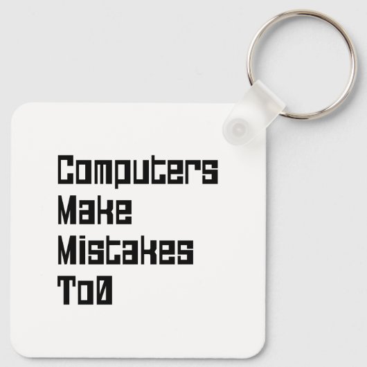 De computers maken fouten aan0 sleutelhanger (Achterkant)