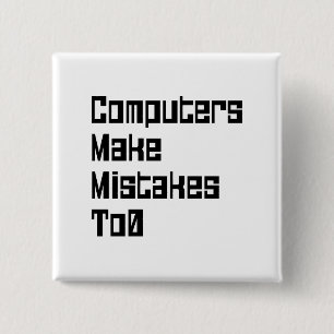 De computers maken fouten aan0 vierkante button 5,1 cm