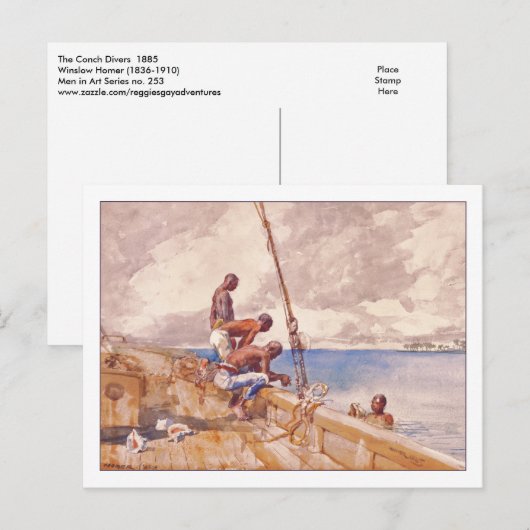 De Conch Divers van Winslow Homer Briefkaart (Voorkant / Achterkant)