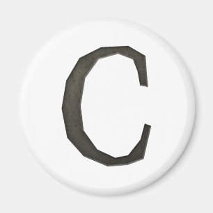 De concrete Brief C van het Monogram Magneet