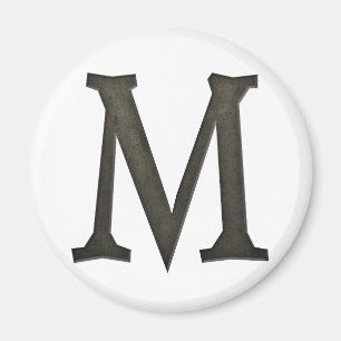 De concrete Brief M van het Monogram Magneet