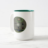 de concurrentiegerichte Bowl; Tweekleurige Koffiemok (Voorkant links)