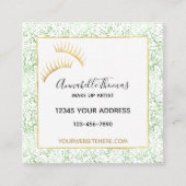 De Confetti van de munt stippelt Gouden Wimpers Vierkante Visitekaartje (Voorkant)