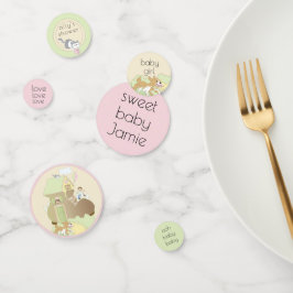 De Confetti van het baby shower bouwt een Biblioth