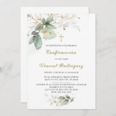 De confirmación católica con diseño elegante en ve kaart (Voorkant / Achterkant)