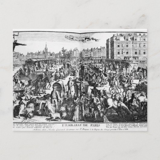 De congestie in Parijs Briefkaart (Voorkant)